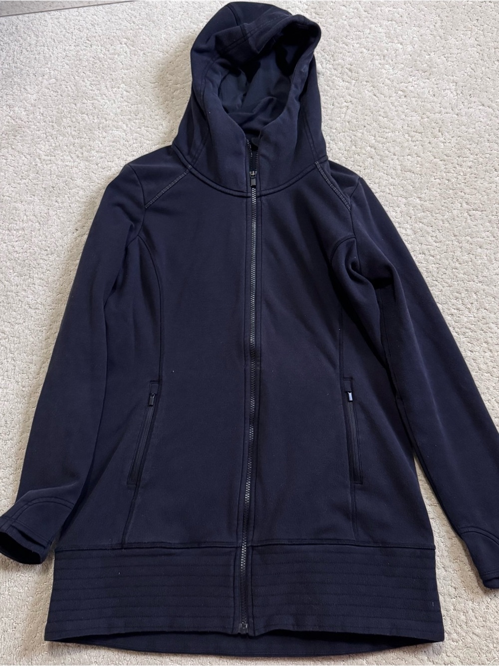 Athleta Black CYA Stronger Full Zip Up Hoodie Jacket Women's